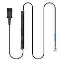 U10 Headset Adapter Cable for Plantronics Quick Disconnect Headsets RJ9 to QD Adapter Coil Cord Compatible with Cisco IP Phones 7841 7942 7821 8841
