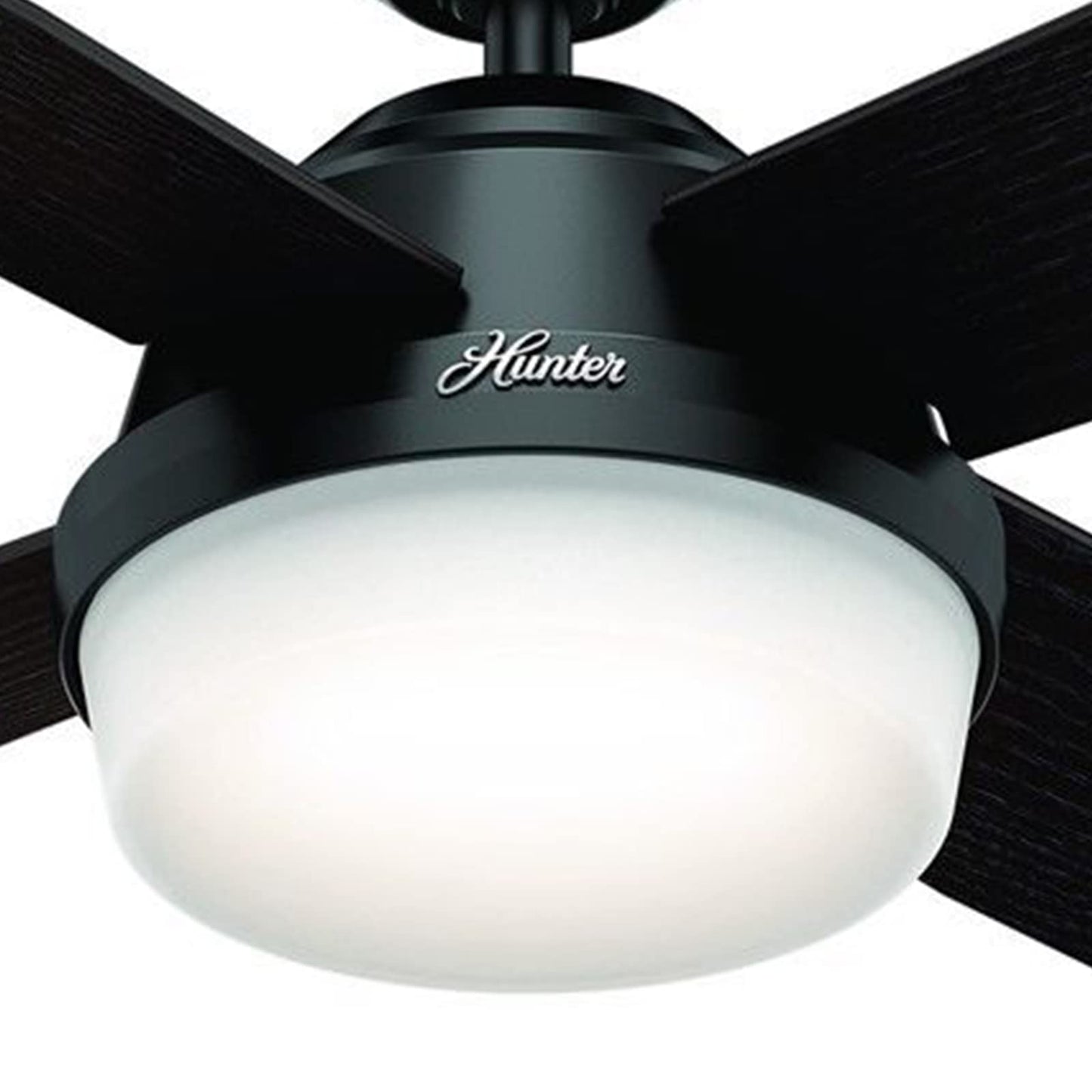 Hunter Fan 52 inch Contemporary Ceiling Fan in Matte Black with LED Light and Remote Control (Renewed)