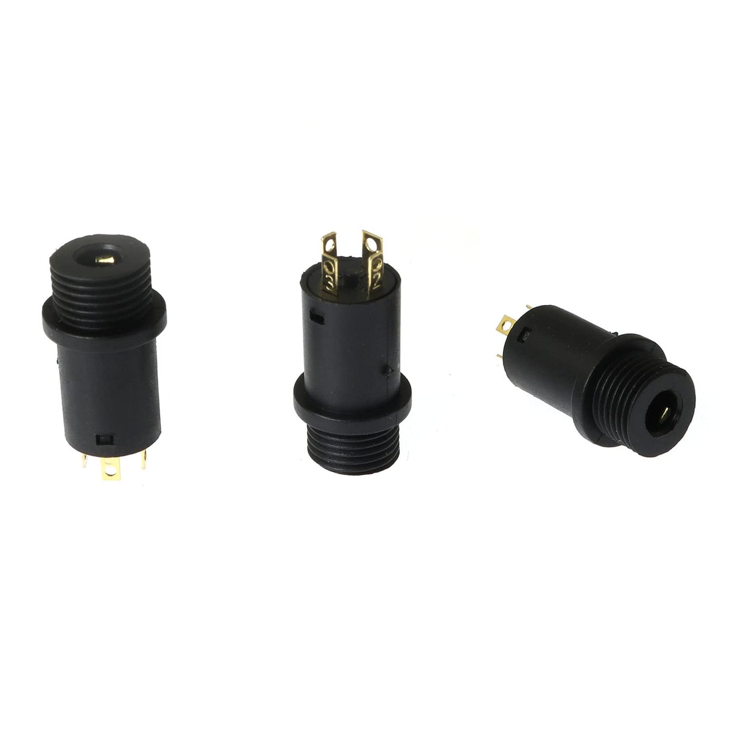 RLECS 10pcs 3.5mm Mini Stereo Female Jack Socket Plug with Nut, 3.5MM Mini Stereo Panel Mount Jack Solder Connector 4-Pole Gold-Plated, 3.5 mm