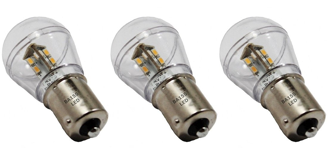 Anyray 3-Bulbs BA15s Bayonet Base Single Contact 16 SMD 3528 LED Light Bulb 12V 93B2 1156 1141 S8 (Cool White 6000K)