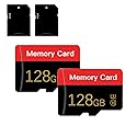 2 Pack Micro Memory Card 128 GB with Adapter, C10/UHS-I/A1 TransFlash Card, TF Card for Smartphone, Tablet, Camera, Drone (Red 128GB*2)