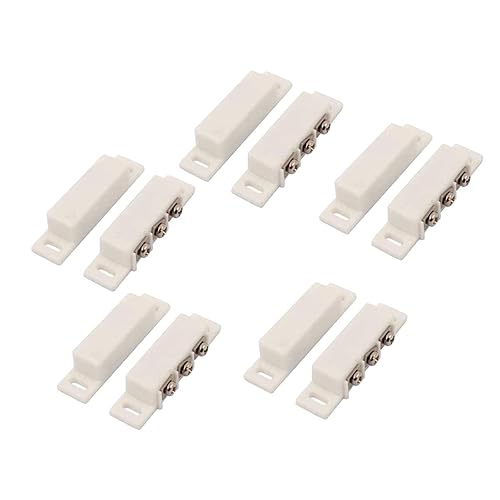 LYLGO 5 Count White Magnetic Door Switch, NO/NC, Wired, Screw-In, Remote Control, Ideal for Home & Company Windows/Doors, Alarm System Compatible
