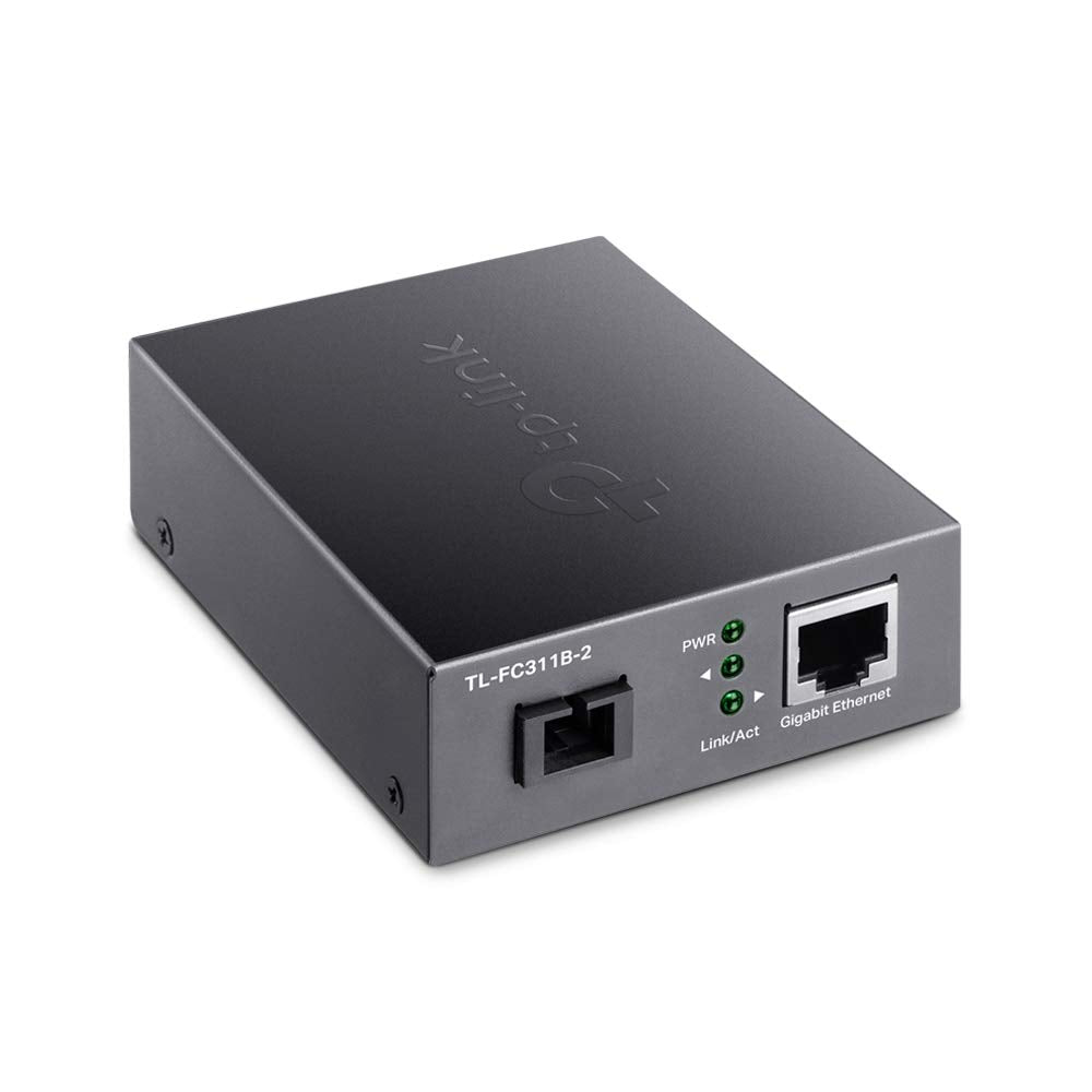 TP-Link TL-FC311B-2 | Gigabit WDM SFP to RJ45 Fiber Media Converter | Fiber to Ethernet Converter | 10/100/1000Mbps RJ45 Port to 1000Base-LX