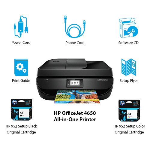 HP F1J03A#B1H OfficeJet 4650 All-in-One Printer w/Instant Ink Bundle
