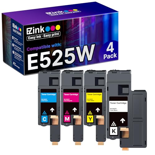E-Z Ink Compatible Toner Cartridge Replacement for Dell E525W E525 525w Toner to use with E525w Wireless Color Printer for 593-BBJX 593-BBJU 593-BBJV