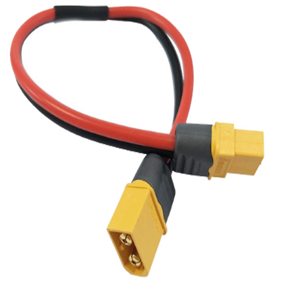 Yiqigou 2pcs Amass XT60H XT60 Male Plug Connector to XT60H XT60 Female Plug Connector Adapter Extension with 30cm 14AWG Silicone Wire (xt60h Cable)