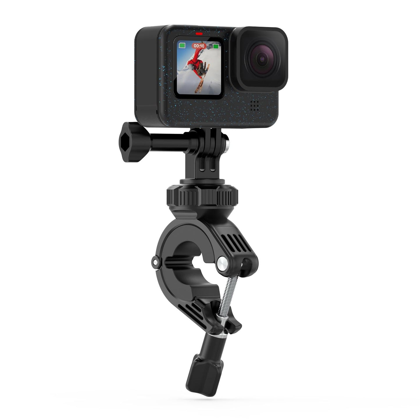 Sametop Handlebar Bike Pole Mount Motorcycle Clamp Mount Compatible with GoPro Hero 13 12 11 10 9 8 7 6 5 Session DJI Action Cameras - 360 Degree