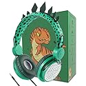 charlxee Kids Headphones,Dinosaurs Wired Headsets for Boys&Girls,Built-in Mic&On/Over Ear HD Stereo for Online Study/School/Tablet with Nylon Cable…