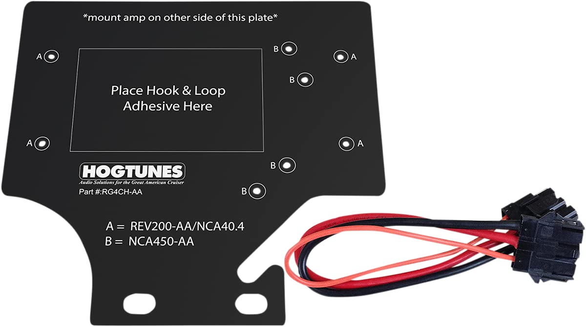 Hogtunes RG4CH-AA 2 or 4 Channel Amplifier Mounting Plate, Fits 1998-2013 Harley-Davidson Road Glide Models