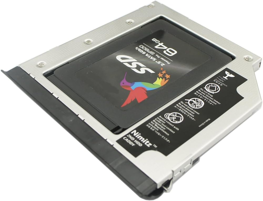 Nimitz 2nd HDD SSD Hard Drive Caddy Adapter Compatible with Dell E6430 E6530 E6420 E6520 E6320 E6330 Modular Bay with Ejector