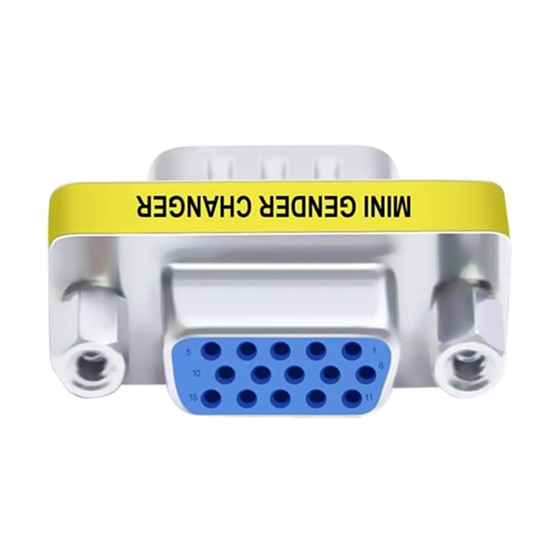 GANASOME 5-Pack VGA Female to Female Adapter, DB15 HD15 Pin Extension Connector, Coupler for VGA Cable Lengthening, Monitor, Projector, PC