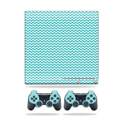 MightySkins Skin Compatible with Sony PlayStation 3 Slim Console wrap Sticker Skins Turquoise Chevron