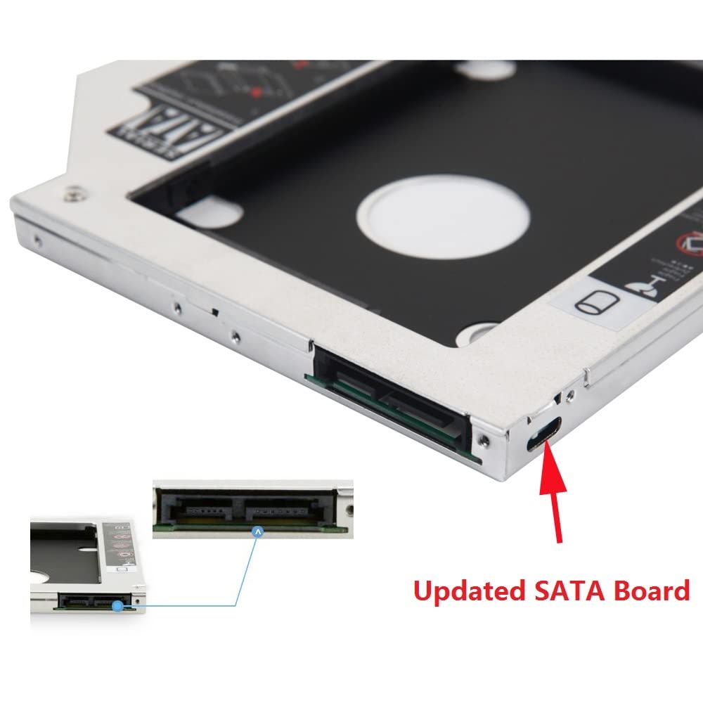 2nd HDD SSD Hard Drive Optical Bay Frame Caddy Tray for Lenovo Y500 Y500N Y510P with Bezel Front Cover Mounting Bracket