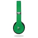 MightySkins Carbon Fiber Skin for Beats by Dr. Dre Solo 3 Wireless - Solid Green | Protective, Durable Textured Carbon Fiber Finish | Easy to Apply…