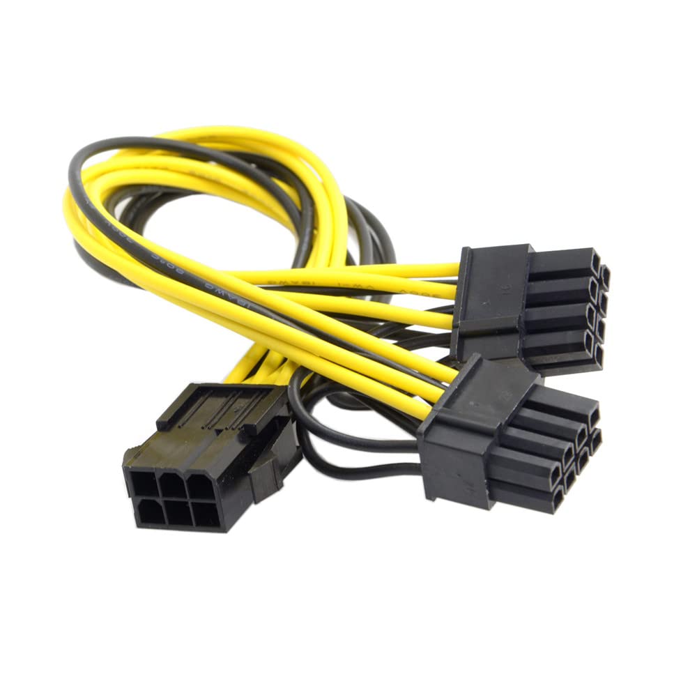 JSER ATX 6Pin Male to Dual 8Pin & 6Pin Female PCI-E PCI Express Video Graphics Card Extension Splitter Power Cable