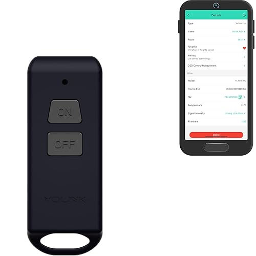 YoLink Mini On/Off Fob, Programmable, Rechargeable Smart Fob, Up to 1/4 Mile Range, Controls Up to 128 YoLink Devices (Plugs, Switches, Relays