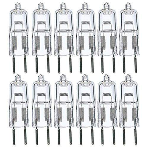 KOR G4 Base Halogen Light Bulbs, 20W 12V T3 JC Bi-Pin, 2900K, 12 Pack