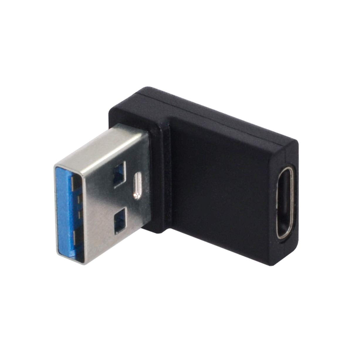 xiwai USB-C Type C Female to USB 3.0 A Male Data Adapter 90 Degree Down Angled for Laptop Desktop, Support 5Gbps Data