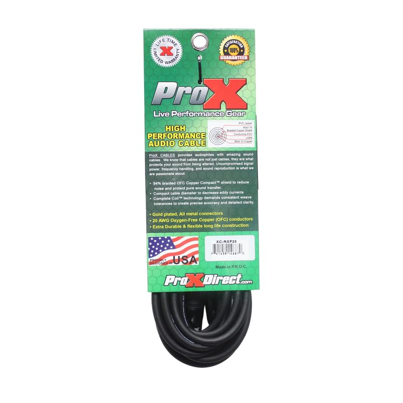 Prox XC-RXF25 25 Ft. Unbalanced RCA to XLR3-F High Performance Audio Cable