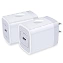 USB C Wall Charger,2Pack 20W USB C Block PD Fast Charger Type C Wall Adapter for iPhone 16 15 14 13 12 11 Pro Max,SE,8 7 6 Plus,iPad,Samsung Galaxy