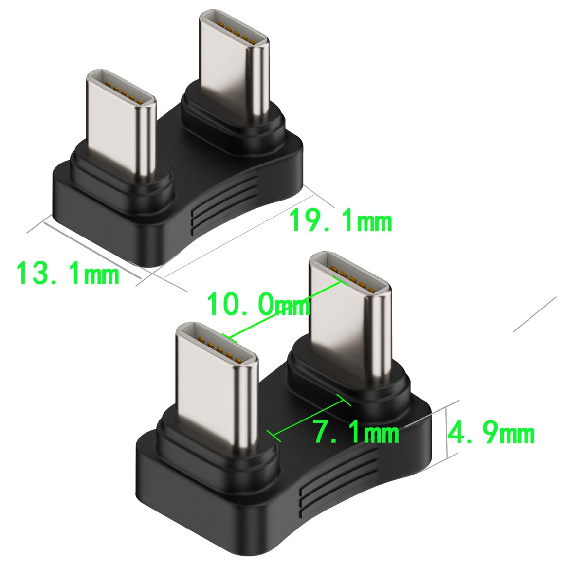 ZJKJHJY USB-C Type C Male to Male Coupler Extender Power Data Adapter Opposite U Shape Back Angled Type C Adapter, Support PD 65W Fast Charging…