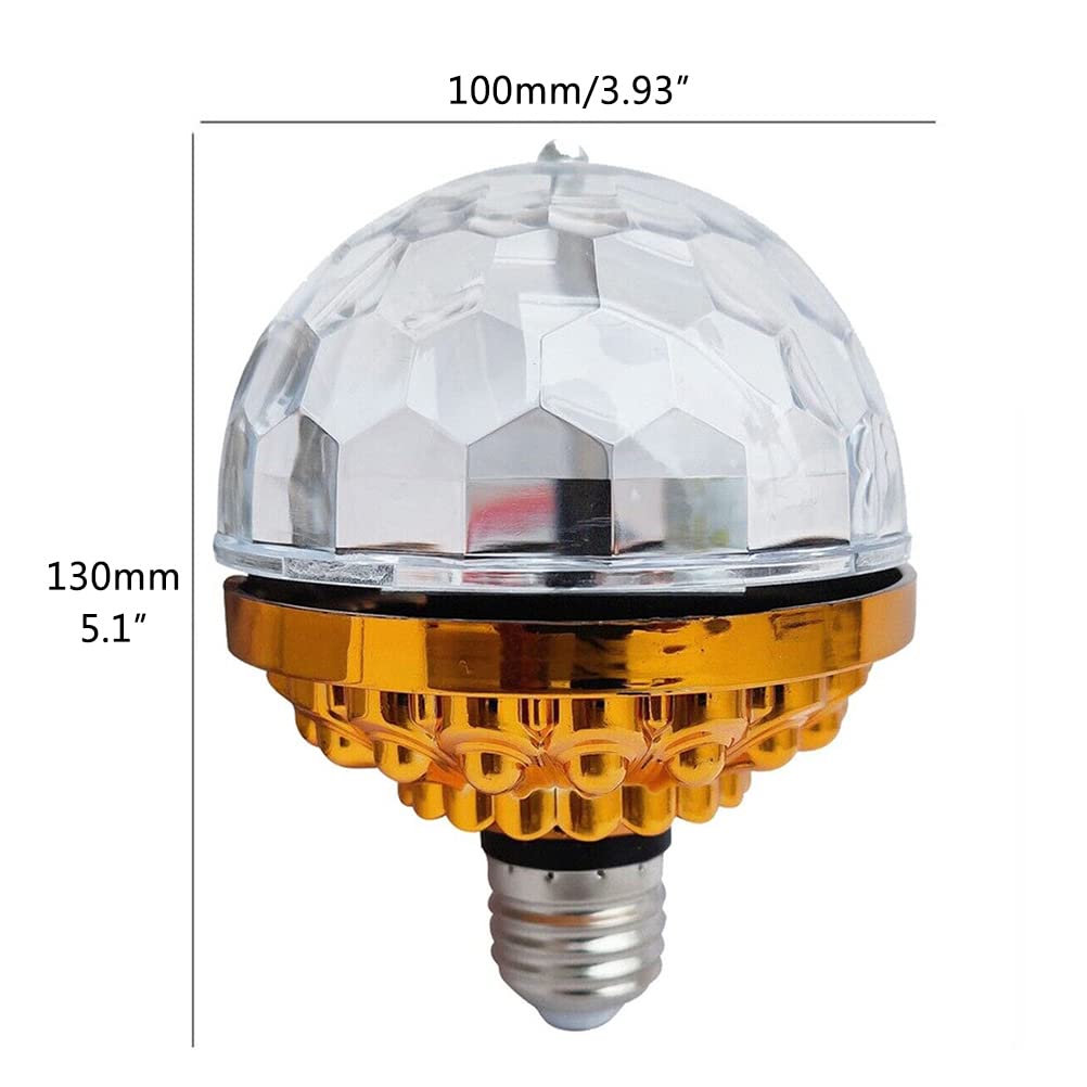 Faruxue Colorful Rotating Ball Light DJ Crystal RGB Party Light LED RGB Strobe Party Lamp Bulb Rotating Ball Light Bulb with Socket
