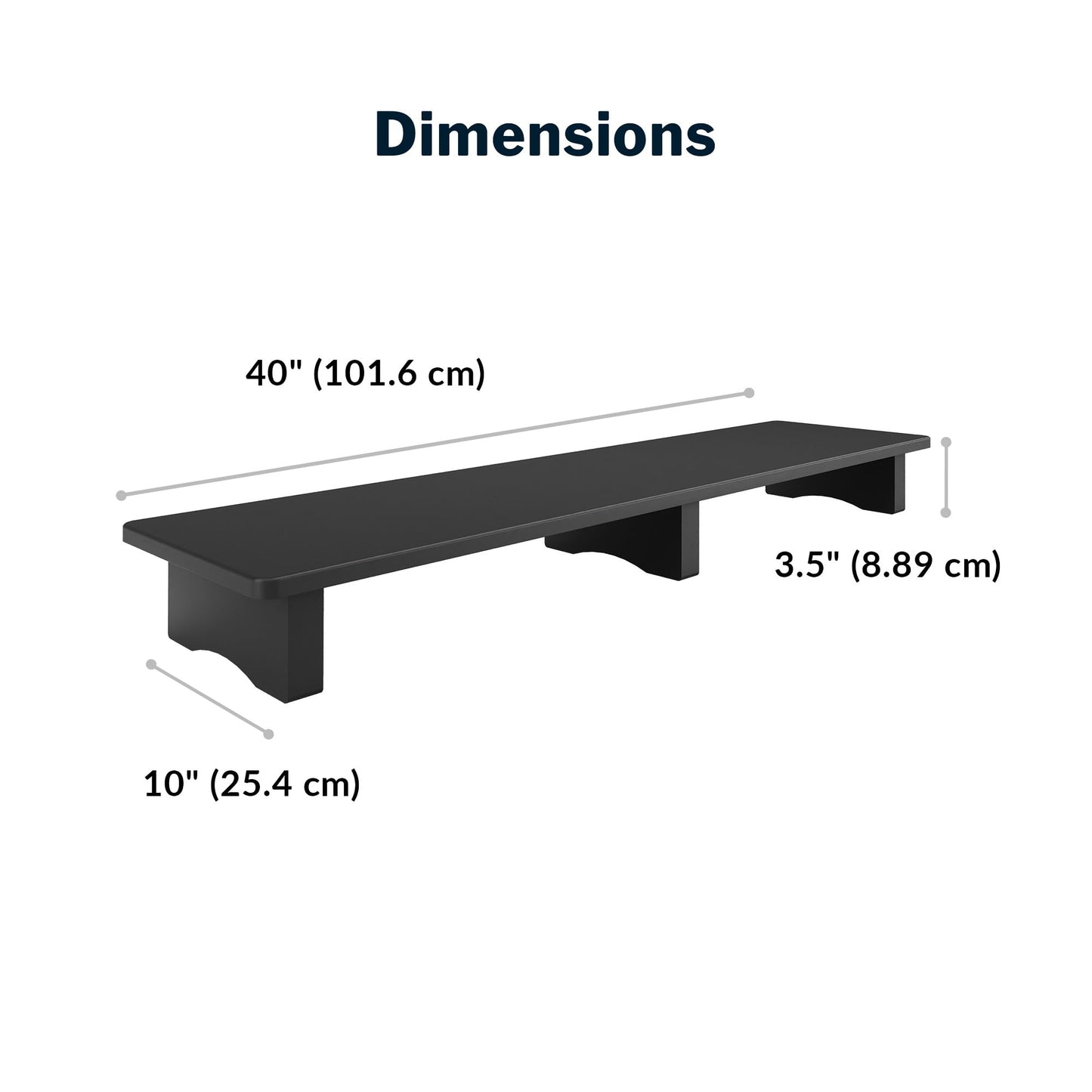 Vari Modern Monitor Riser - Large Dual Monitor Stand - Elevated Desk Shelf for Home Office Organization - Durable and Lightweight - Ideal for Computer