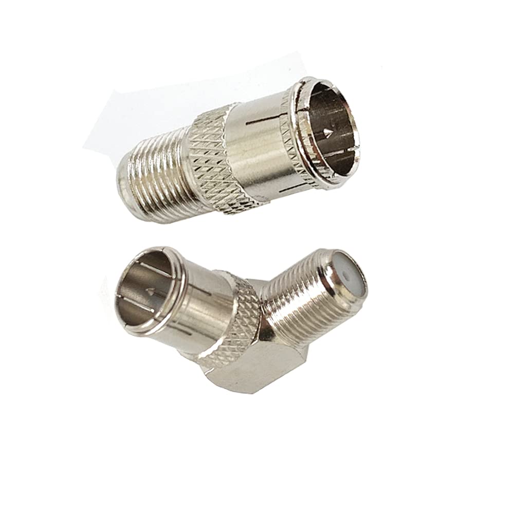 Lala Smill Right Angle Push on Coax Cable Connectors F-Type Female to F-Pin Male Quick Plug Adapter RG6 Coaxial Cable Connector