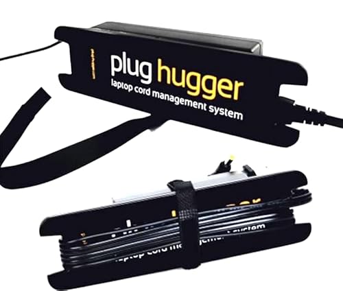 Plug Hugger Cable Organizer - Laptop & AC Charger Cord Management System with Hook-and-Loop Strap - Tangle-Free Charger Storage for Laptops, Phones