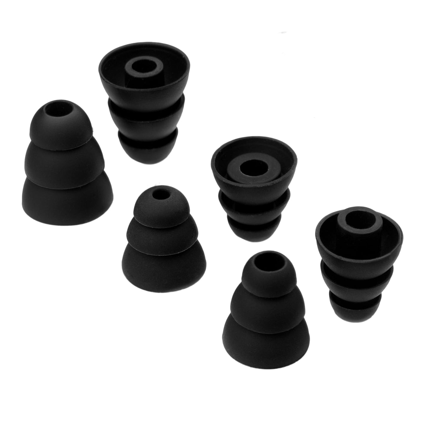 Klowcok Replacement Silicone Triple Flange Ear Tips for DEWALT Neckband Headphones, Not for DEWALT TWS Earbuds, Soft Ear Cushions, 6 Pairs (S/M/L)