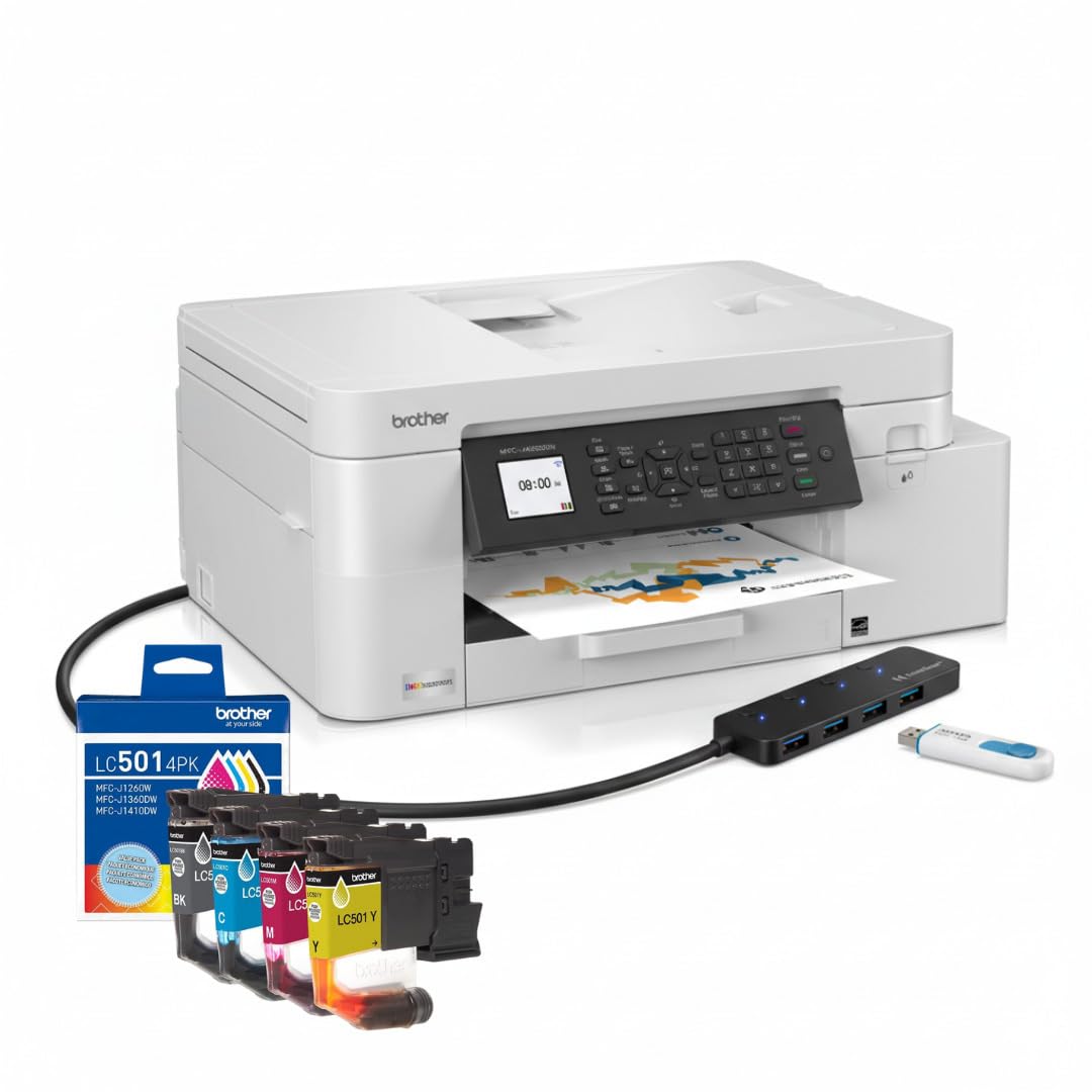 Brother Inkvestment 4355 Wireless Color Inkjet All in One Printer (4 Items)