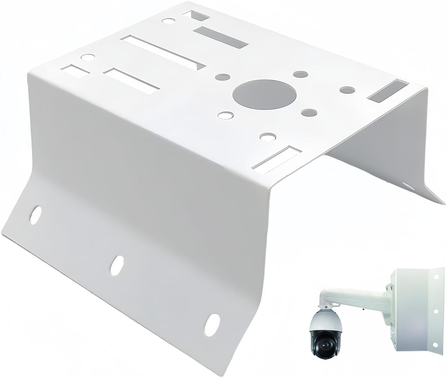 GledeYeTec Column Pole Dome Mount Bracket Adapter,External Corner Wall Mount Iron Plate Vertical Bracket for PTZ CCTV Surveillance Camera Metal Holder