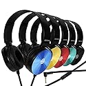 Premium Classroom Headphone with Microphone (5 Pack) - Kids Wired Earphones with Mic for School Students K-12 & Teachers, Soft Swivel On Ear Pads…