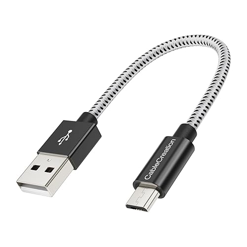 CableCreation Short Micro USB Cable, USB to Micro USB 24 AWG Triple Shielded Fast Charger Cable, Compatible with PS5/PS4, Raspberry Pi Zero