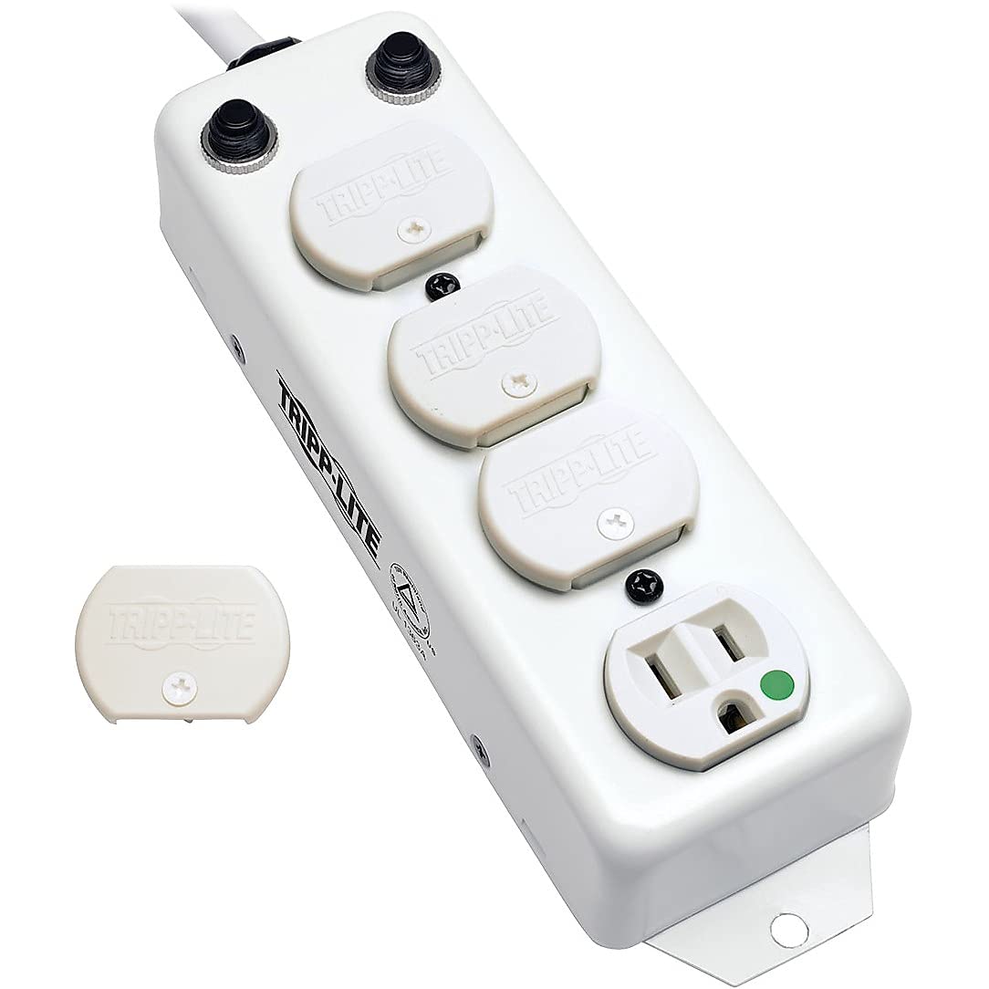 Tripp Lite Safe-IT UL 1363A Medical-Grade Power Strip for Patient-Care Vicinity, 4 15A Hospital-Grade Outlets with Safety Covers, 7-Foot Cord