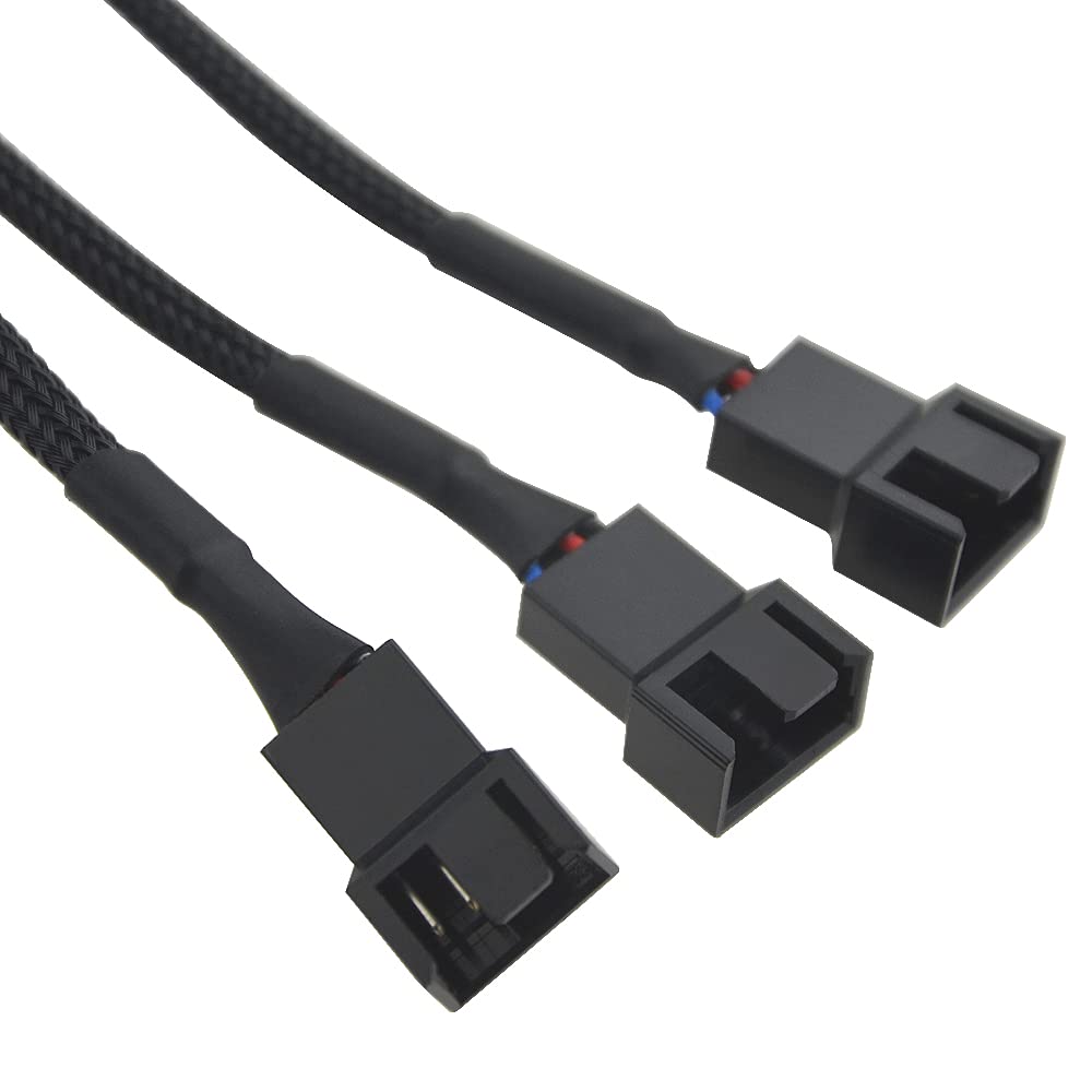 WMYCONGCONG 5 PCS 3 Way 4 Pin PWM Fan Splitter Cable PWM-Controlled with 2 Follower, PC Fan Splitter 1 to 3 Converter for Computer ATX Case