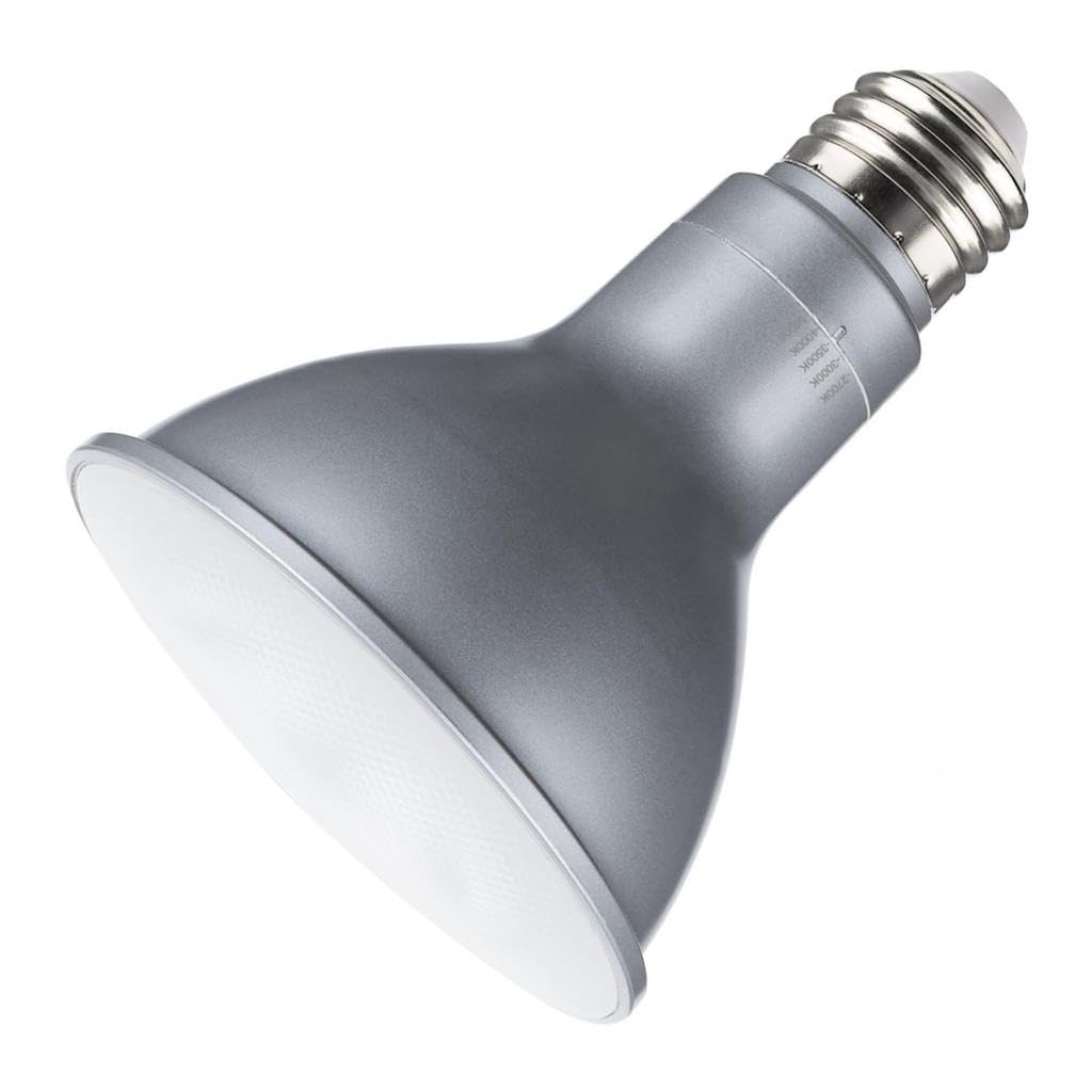 Satco S39764 15W LED PAR30 Long Neck Reflector Light Bulb with Selectable Color Temperature 2700K-5000K, 120-277V, High Lumen, E26 Medium Base