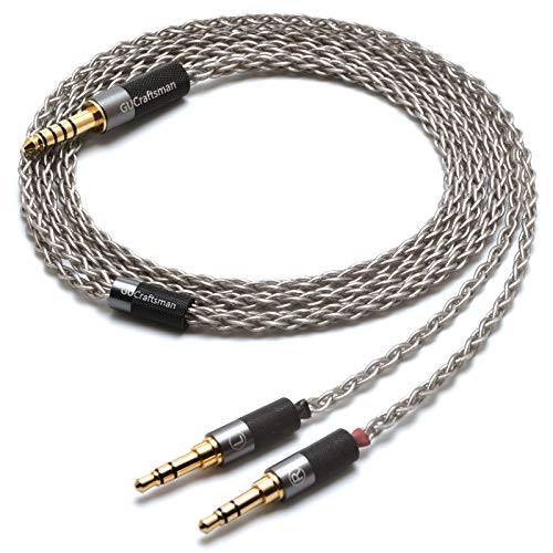 GUCraftsman 6N Single Crystal Silver Upgrade Cable 2.5mm/4.4mm Balanec Headphone Upgrade Cables for Beyerdynamic T1 2nd T5P 2nd T5P 3nd Final…