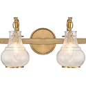 Savoy House 8-4417-2-322 Adams Modern Vintage Traditional White Strie Glass Bathroom Vanity Wall Light, 2-Light 120 Total Watts, 9" H x 16" W, Warm
