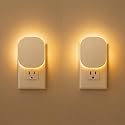 Hiwrolat Plug-in LED Backlit Night Light with Motion Sensor & Dusk to Dawn Sensor, 2700K Soft Warm White Nightlight with Dimmable Brightness