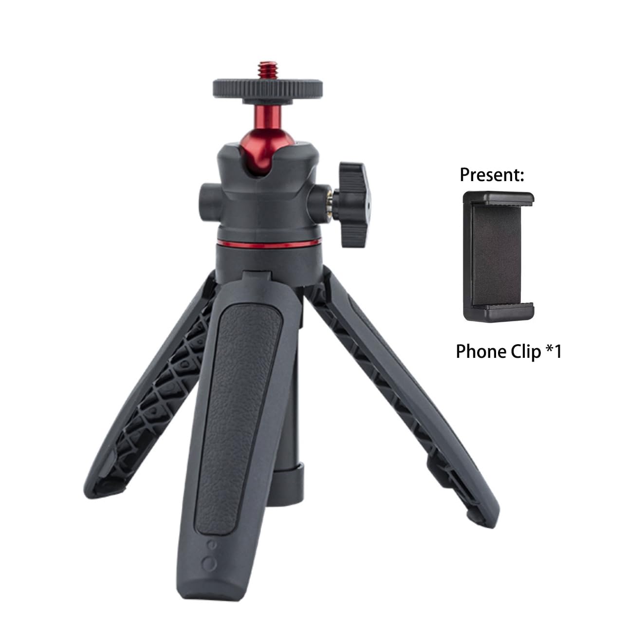 Mini Tripod Selfie Stick 3-in-1 Extension Pole with Phone Clamp - Aluminum Vlogging Stand for Smartphone Action Camera Webcam 1/4” Thread