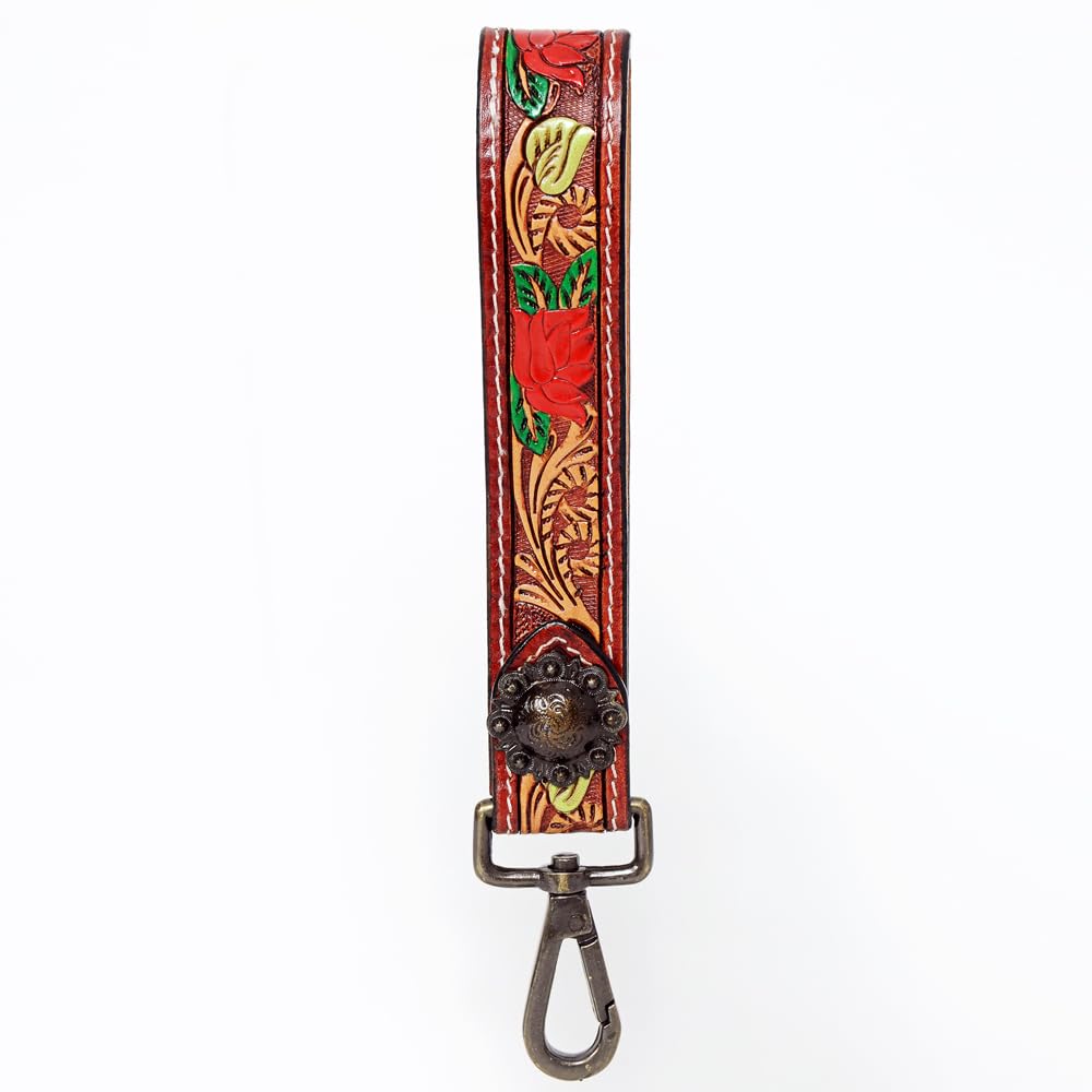 American Darling Hand Tooled Genuine Leather Handle Strap for Wristlet Bag Phone Wrist Keychain Wallet Purse Clutch Cellphone