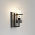 Tipace Black Wall Light Fixtures,Industrial Wall Sconces Clear Glass Wall Mount Sconce,Wall Lamp for Living Room Bedroom Hallway(Bulb not Include)