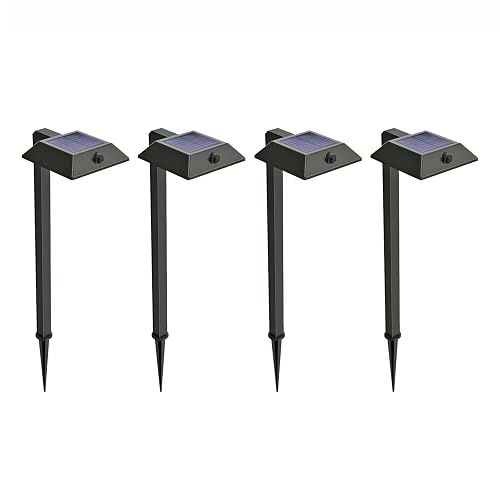 Mesh Linkable Series 4-Pack Solar LED Security Pathway Light w/ LiFePO4 Battery, 300LM, Auto-linking, 110°x16 ft Motion Detection, CCT