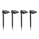 Mesh Linkable Series 4-Pack Solar LED Security Pathway Light w/ LiFePO4 Battery, 300LM, Auto-linking, 110°x16 ft Motion Detection, CCT
