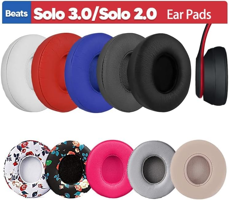 Beats Solo 3 Ear Pads Replacement, BUTIAO Soft Protein Leather Memory Foam Headphone Earpads Ear Cushions Pad for Beats by Dre Solo 3 Wireless & Solo
