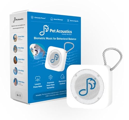 Pet Tunes Bluetooth Speaker for Birds with Preloaded Calming Avine Music - Bird Stress Relief for Environment Changes, Loud Noises, & Travel