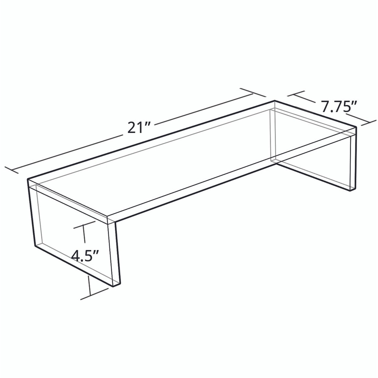 Azar 515360 Acrylic Monitor Stand Riser - Made in USA Laptop stand and Monitor Riser Acrylic Monitor Stand Riser Clear Laptop Stand for Desk Ergonomic