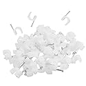 100PCS- 25mm Diameter Cable Clip - PVC Material - White - with Nails - Durable, Helps Organize coaxial Cable, Ethernet, Other Power Cords.?25mm?
