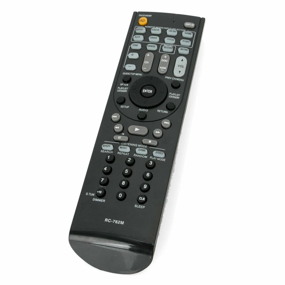 RC-762M Replacement Remote Control for Onkyo AV Receiver Home Theater System in Living Rooms or Rooms, No Programming or Pairing Needed, Replace